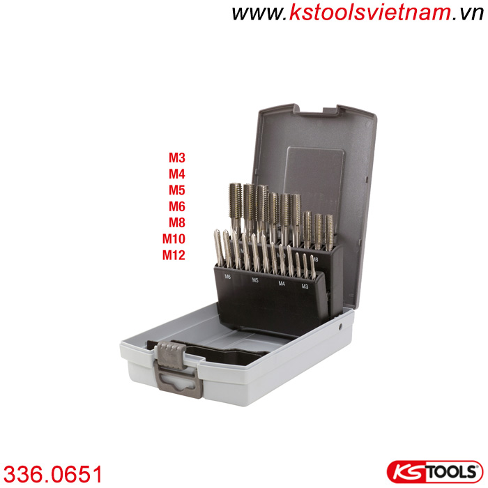 Bộ mũi taro ren 21 chi tiết M3-M12 KS Tools 336.0651