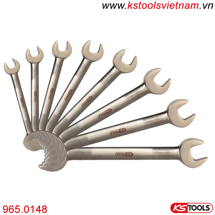 Bộ cờ lê 2 đầu miệng 8 chi tiết Titanium 965.0148 KS Tools