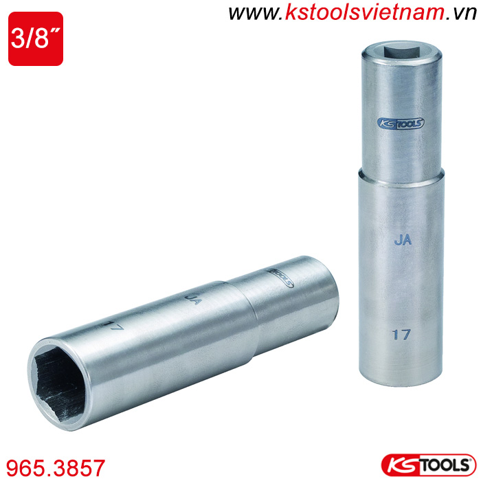 TITANplus đầu khẩu socket 17mm 3/8 inch loại dài 965.3857 KS Tools