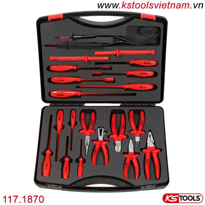 Bộ dụng cụ sửa chữa cách điện 1000V 20 chi tiết 117.1870 KS Tools 