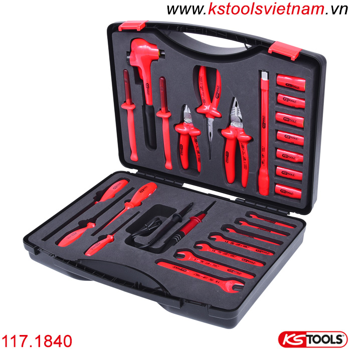 Bộ dụng cụ sửa chữa cách điện 1000V 26 chi tiết 117.1840 KS Tools