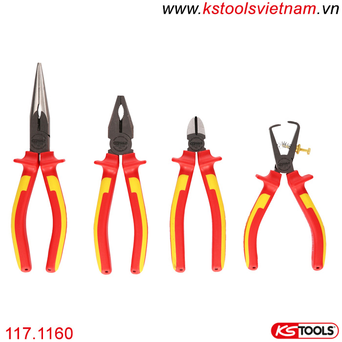 Bộ kìm cách điện 1000V VDE 4 chi tiết 117.1160 KS Tools