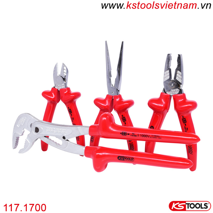 Bộ kìm tổ hợp cách điện 1000V 4 chi tiết 117.1700 KS Tools