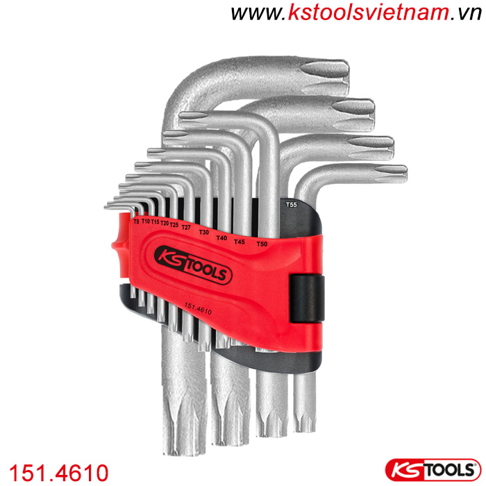 Bộ lục giác hoa thị T8-T80 14 cây ngắn 151.4610 KS Tools