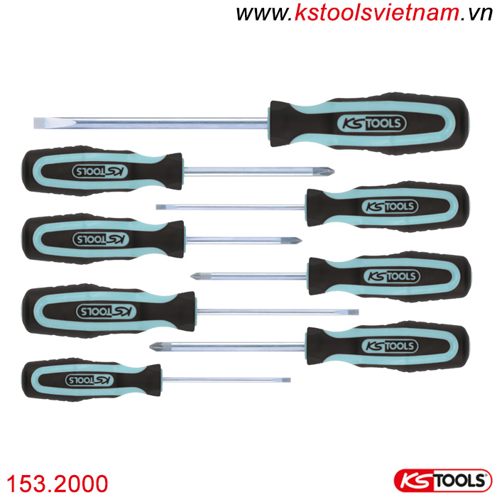 Bộ tô vít 8 cây thép không gỉ 153.2000 KS Tools