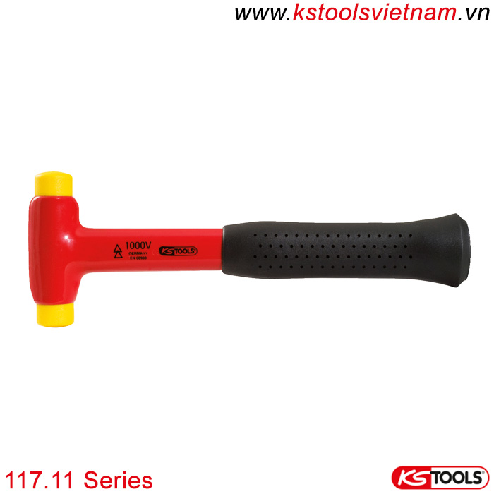 Búa Ø25mm đầu bằng nhựa cách điện 1000V 117.11 series KS Tools