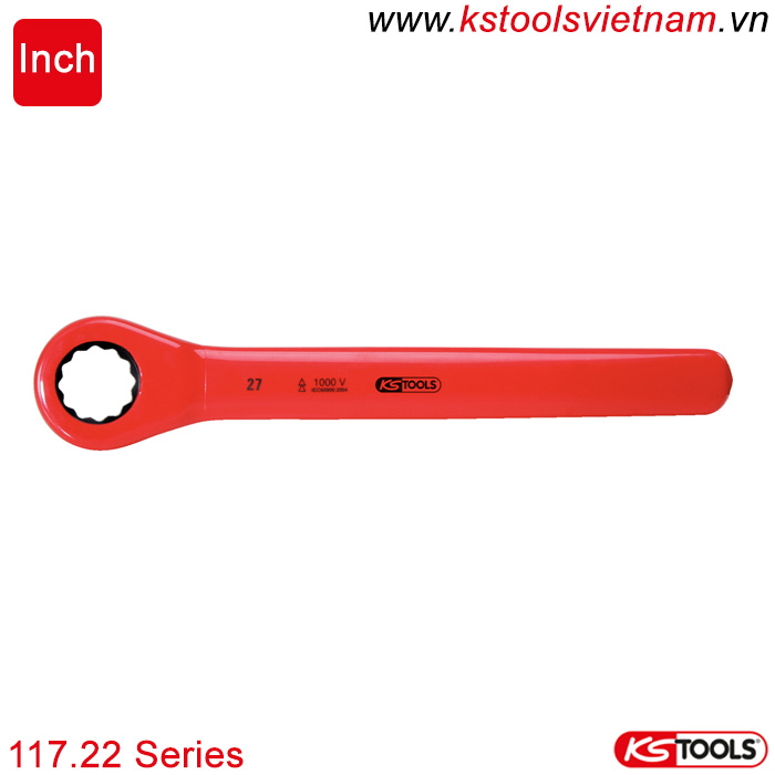 Cờ lê tròng tự lắc cách điện 1000V VDE hệ inch 117.22 series KS Tools