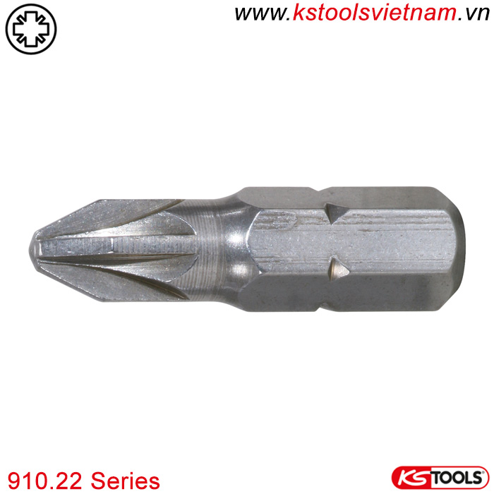 Đầu bít PZ 8 cạnh INOX 1/4 inch 25mm 910.22 series KS Tools