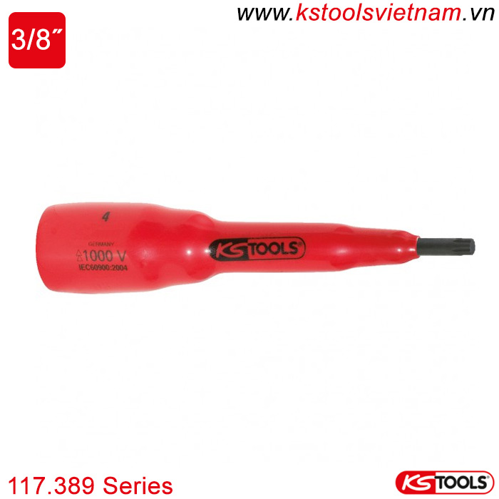 Đầu bit XZN 3/8 inch cách điện 1000V 117.389 series KS Tools