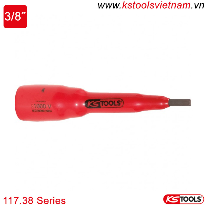 Đầu bit lục giác 3/8 inch cách điện 1000V VDE 117.38 series KS Tools