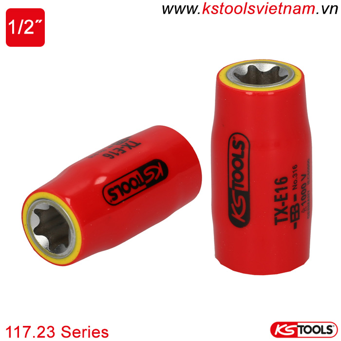 Đầu khẩu hoa thị cách điện 1000V VDE 1/2in 117.23 series KS Tools