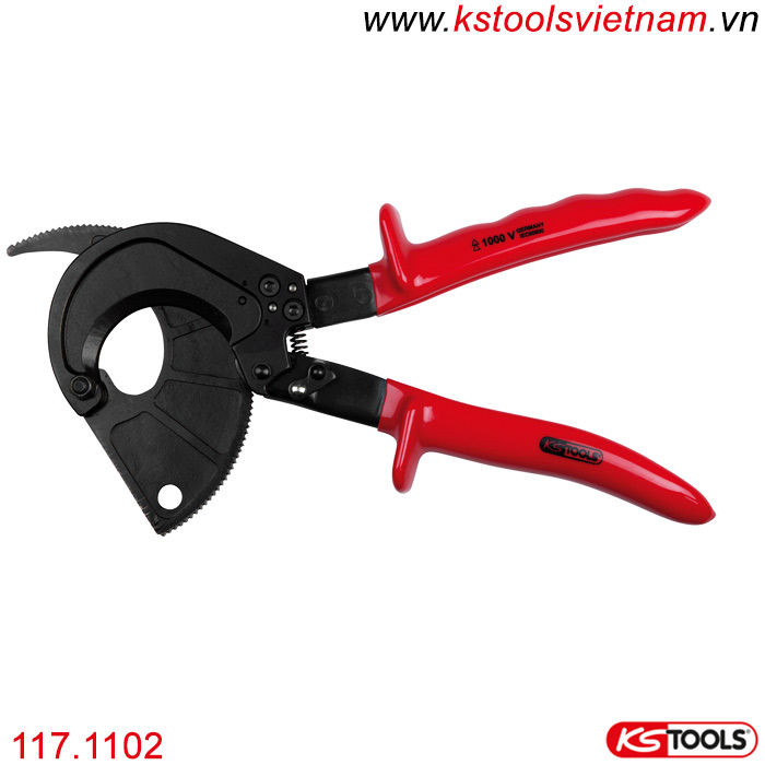 Kéo cắt cáp ratchet cách điện 1000V 310mm 117.1102 KS Tools