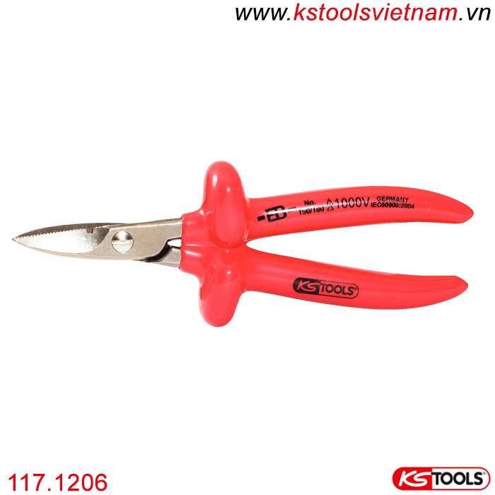 Kìm cắt cán cách điện 1000V 180mm 117.1206 KS Tools