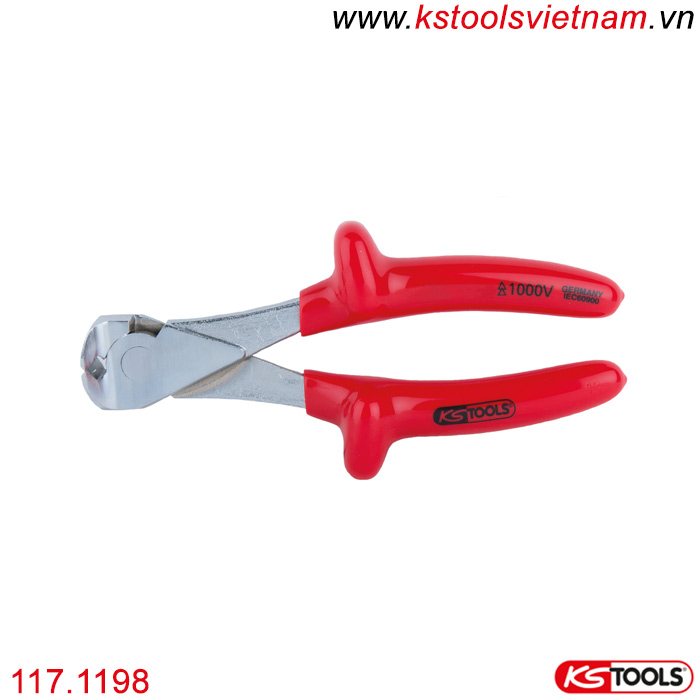 Kìm cắt nhổ định cách điện 1000V VDE 160mm 117.1198 KS Tools