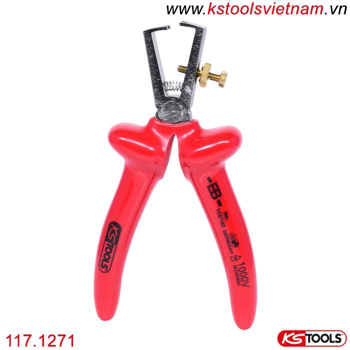 Kìm tuốt dây 9,5mm cách điện 1000V VDE 117.1271 KS Tools