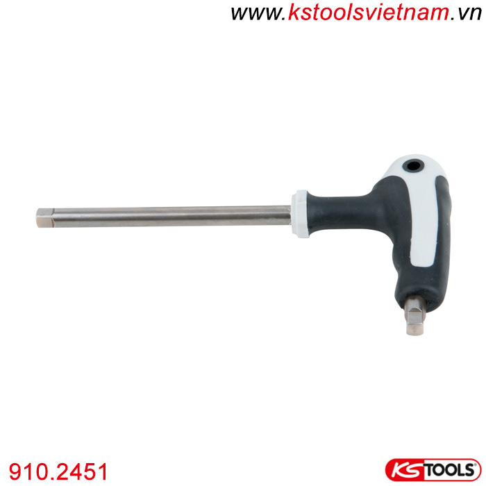 Tay vặn chữ T lắp khẩu 1/4 inch thép không gỉ 910.2451 KS Tools