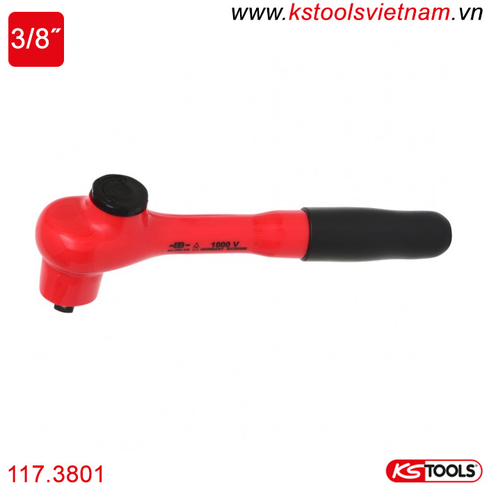 Tay vặn nhanh cách điện 1000V VDE 3/8 inch 117.3801 KS Tools