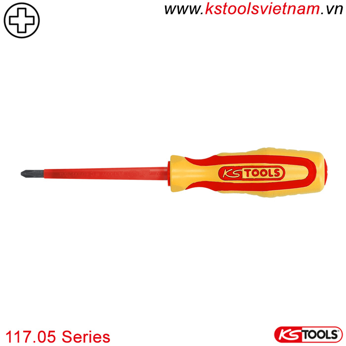 Tô vít 4 cạnh PH cách điện 1000V VDE 117.50 series KS Tools