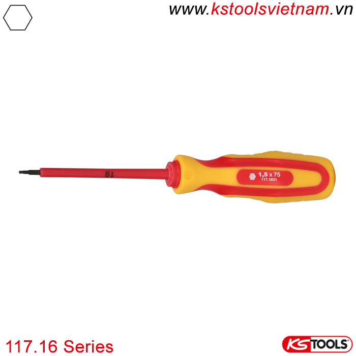 Tô vít đầu lục giác cách điện 1000V VDE 117.16 series KS Tools