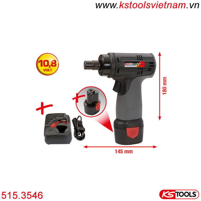 Máy mài chạy pin 515.3546 KS Tools kèm 2 pin và 1 bộ sạc. 