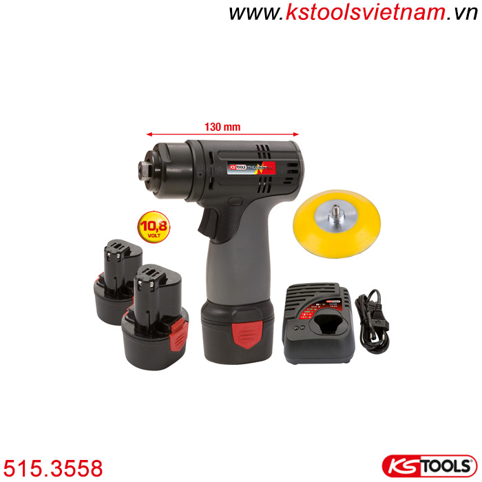 Máy mài chạy pin 3.200 rpm 10,8V KS Tools 515.3558 kèm 2 pin 1 bộ sạc. 