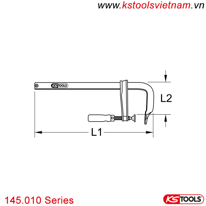 Kẹp gỗ chữ F bằng gang KS Tools 145.010 Series
