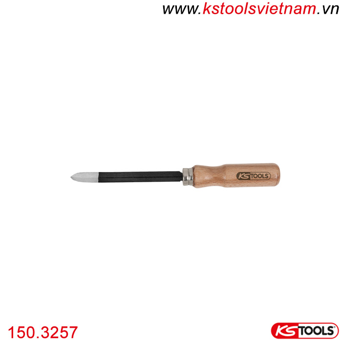 Dao cạo bạc đạn 3 cánh 160 mm KS Tools 150.3257 tay cầm bằng gỗ.