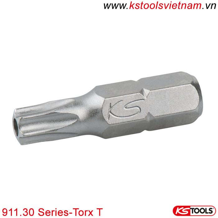 Mũi vít đầu hoa thị có lỗ 5/16 inch 30mm 911.30 Series-Torx T KS Tools