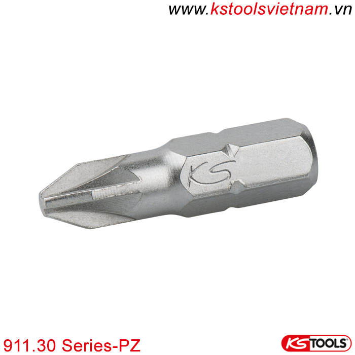 Mũi vít PZ 4 cạnh 5/16 inch 30mm 911.30 Series-PZ KS Tools Germany