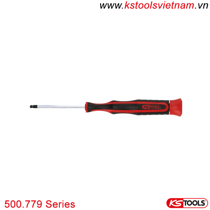 Tô vít chính xác thân lục giác đầu bi hệ inch KS Tools 500.779 Series.