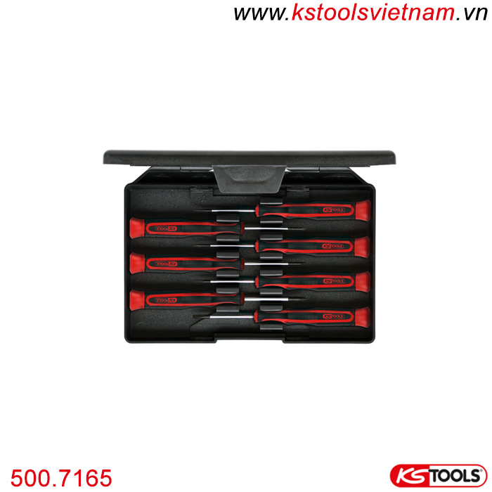 Bộ tuốc nơ vít chính xác 7 chiếc KS Tools 500.7165 đầu vít 2 cạnh 4 cạnh.