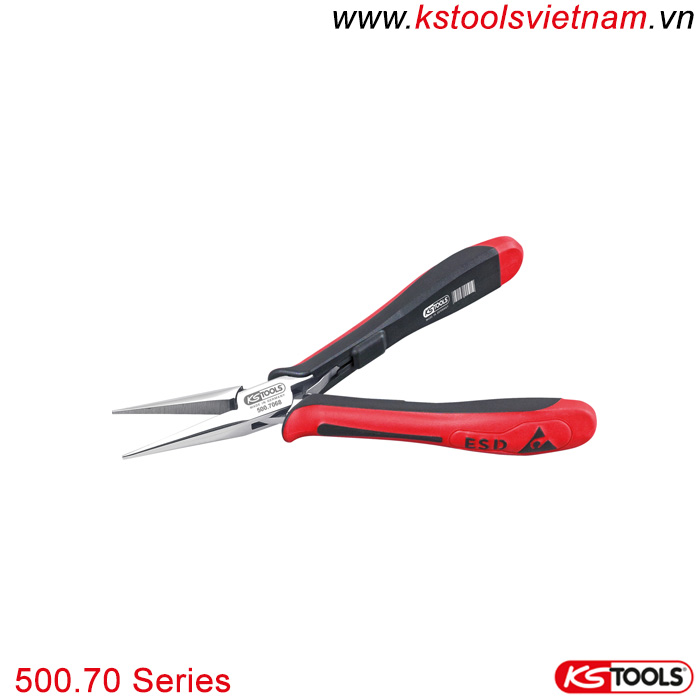 Kìm dài thẳng chống tĩnh điện ESD KS Tools 500.70 Series có chức năng cắt.