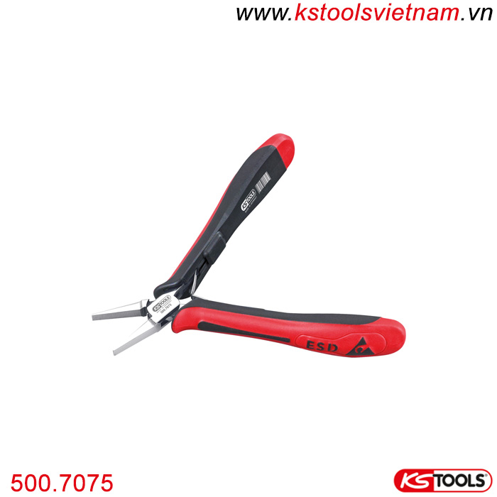 Kìm dẹt chống tĩnh điện ESD 130 mm KS Tools 500.7075.