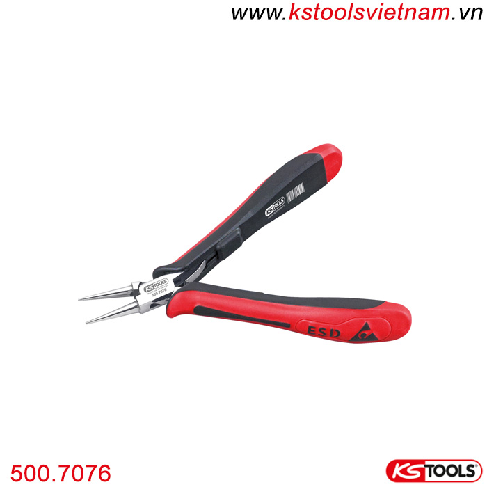 Kìm tròn mũi thẳng chống tĩnh điện ESD 130 mm KS Tools 500.7076