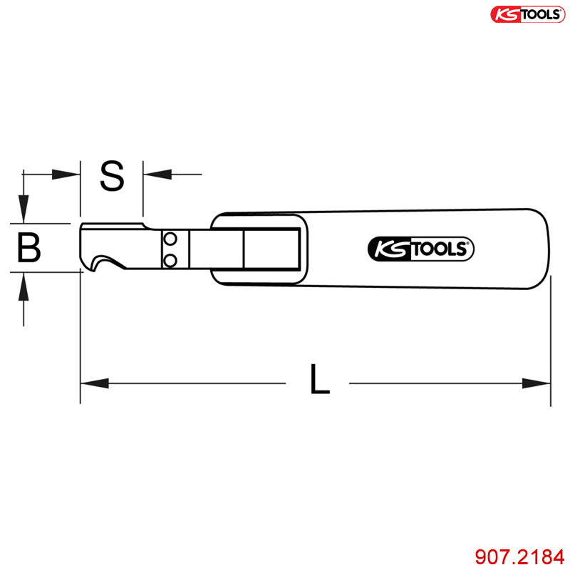 Thông số bản vẽ kỹ thuật dao rọc vỏ cáp quang KS Tools 907.2184