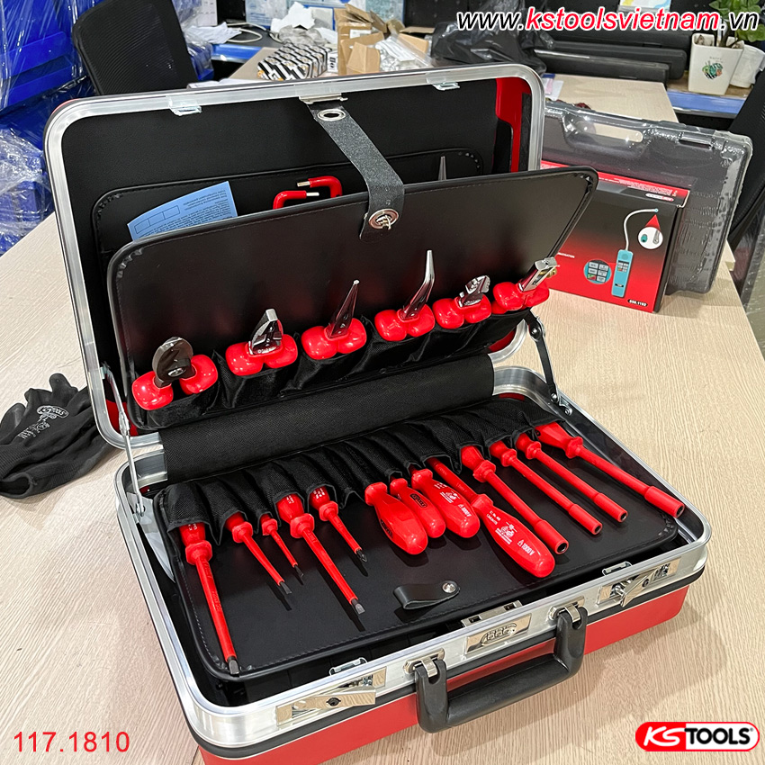 Bộ vali dụng cụ thợ điện 30 chi tiết cách điện 1000V 117.1810 KS Tools