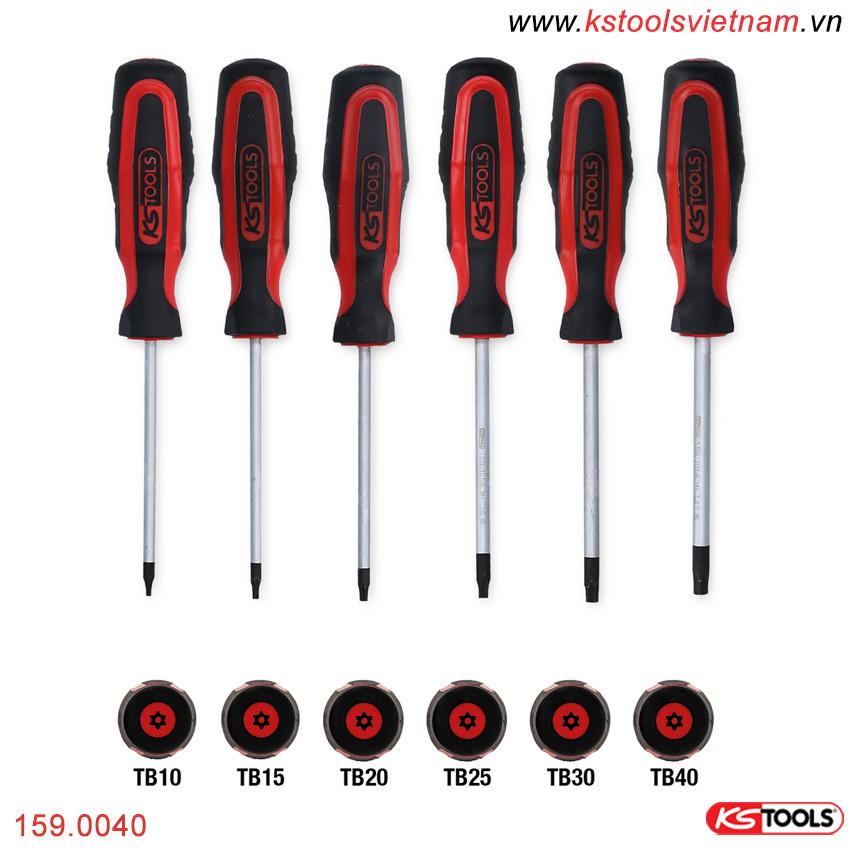 Thông số kỹ thuật Bộ Tua chống trượt 6 món Model 159.0040 - KS Tools Đức