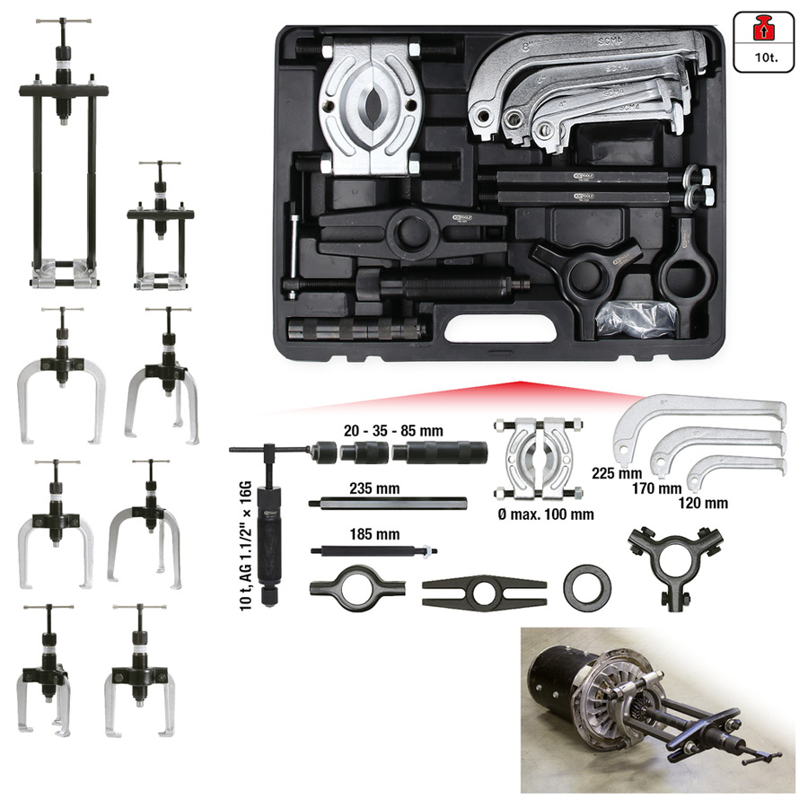 Bộ cảo đĩa thuỷ lực đa năng tải trọng 10 tấn model 700.1200 KS Tools Germany