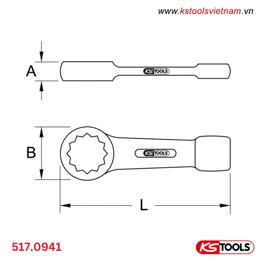 Cờ lê vòng đóng 41mm 517.0941 KS Tools