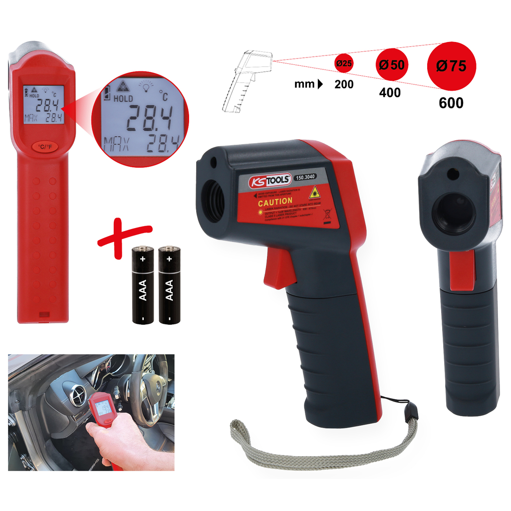 Súng đo nhiệt độ hồng ngoại KS Tools 150.3040