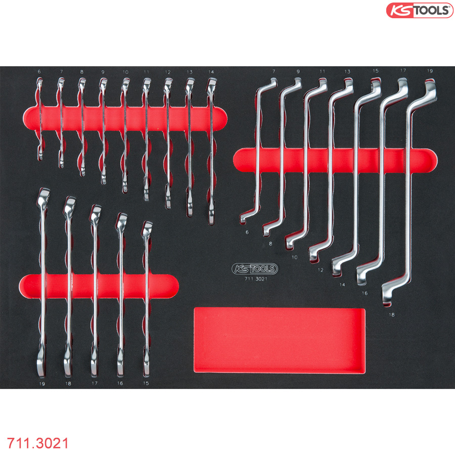 Bộ khay cờ lê đa năng cho tủ đồ nghề 21 món KS Tools 711.3021