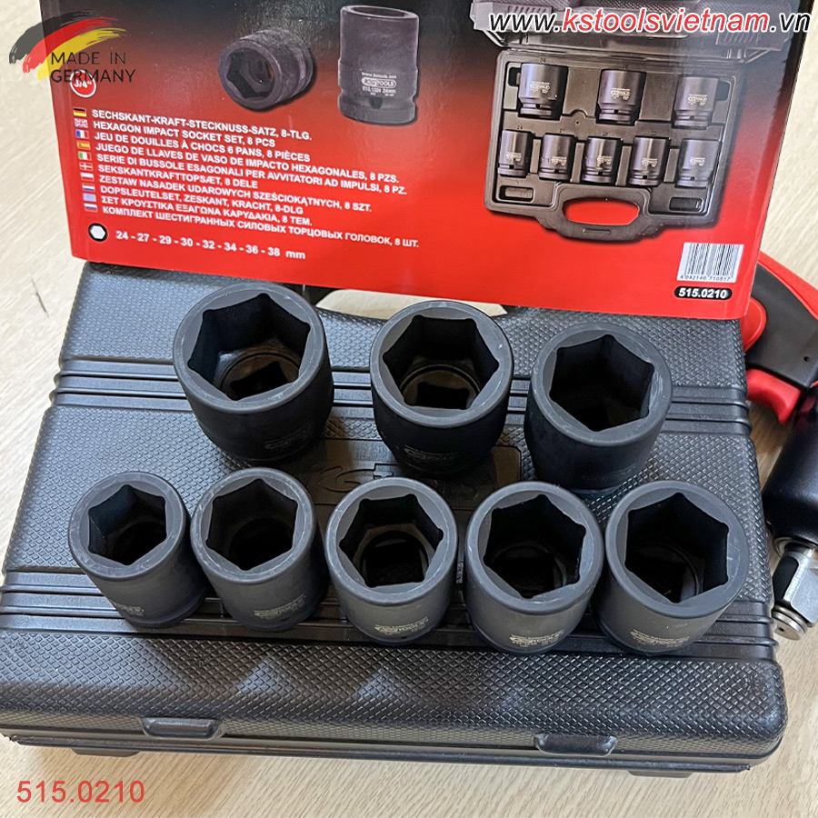 Bộ tuýp lục giác đen đầu 3/4 inch 8 chi tiết 515.0210 KS Tools Germany