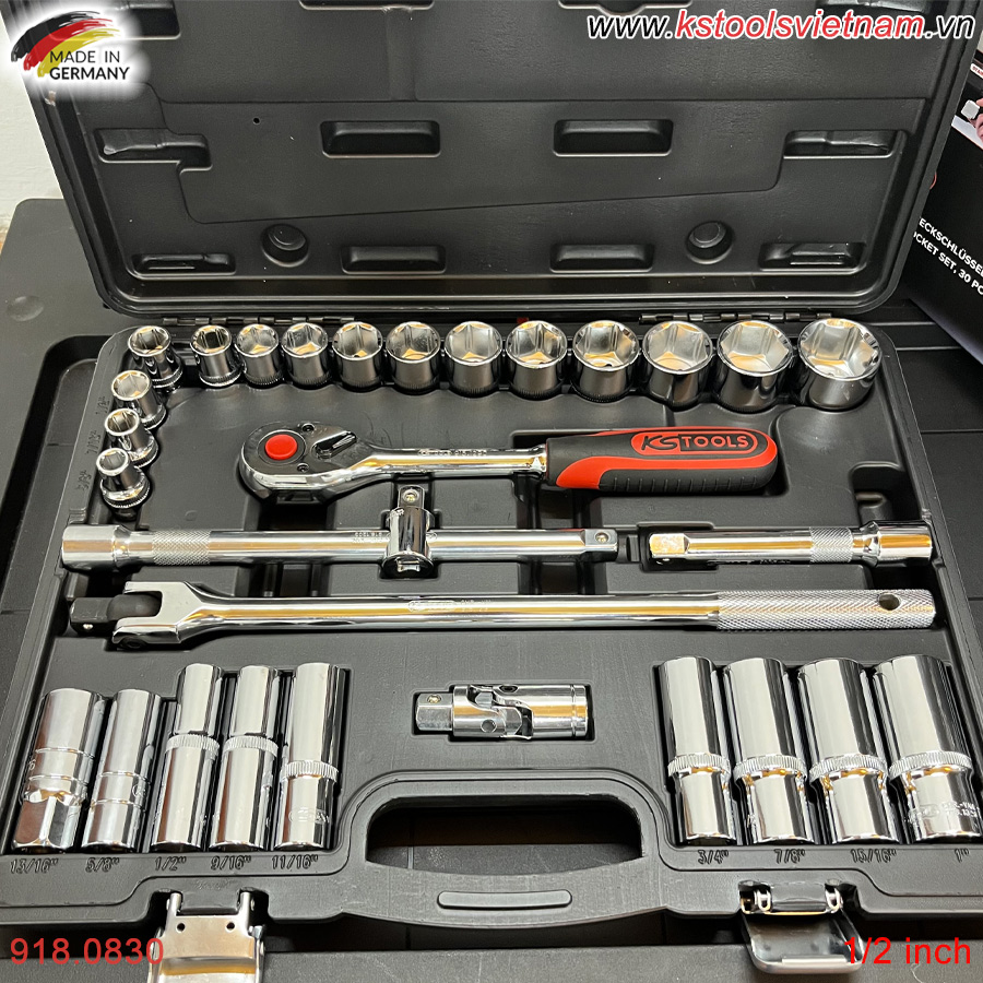 bộ tuýp lục giác hệ inch 918.0830 ks tools germany