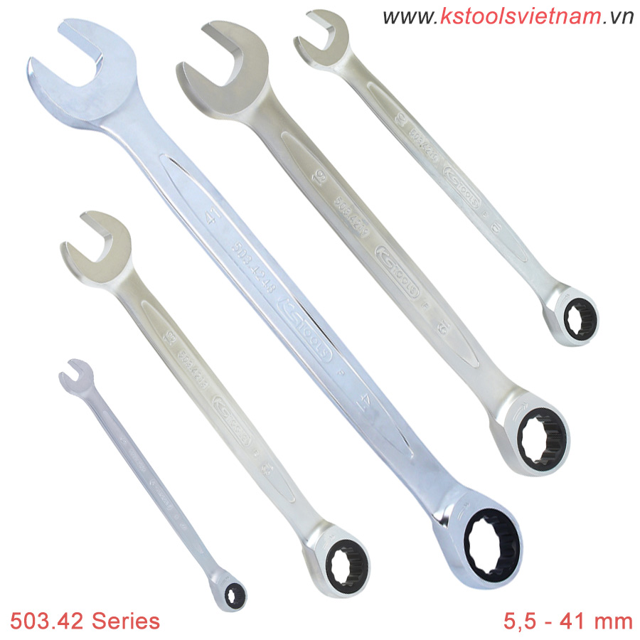 cờ lê vòng miệng tự lắc 5,5 - 41 mm KS Tools 503.42 series