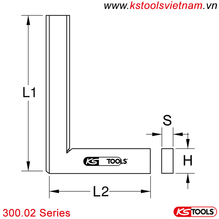 Thước đo góc vuông 300.20 series KS Tools